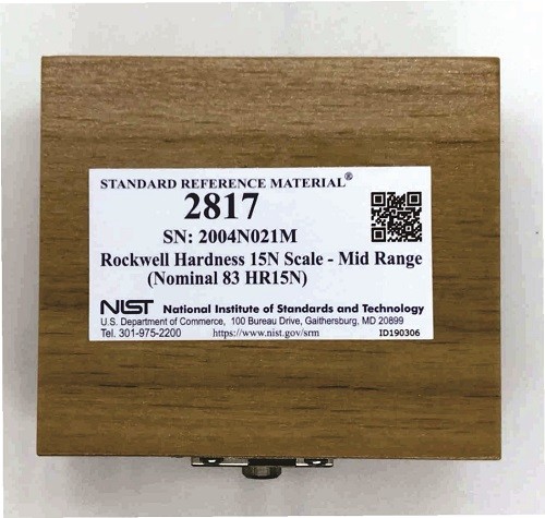 SRM 2817 - 洛氏硬度15N刻度-中間范圍(標(biāo)稱83 HR15N)