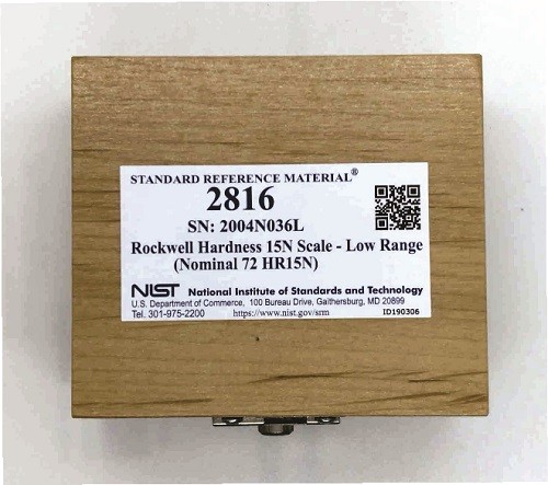 SRM 2816 - 洛氏硬度15N標(biāo)尺-低量程(標(biāo)稱72 HR15N)